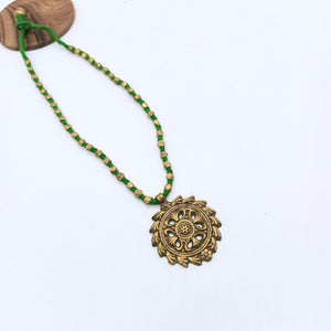 Dokra Round Pendent Necklace