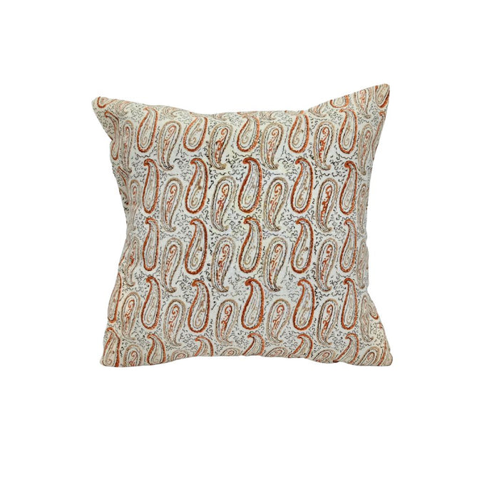Block Printed Small Paisley Cushion Cover