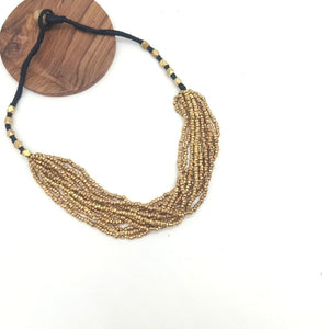 Black Tassel Dhokra Beads Necklace
