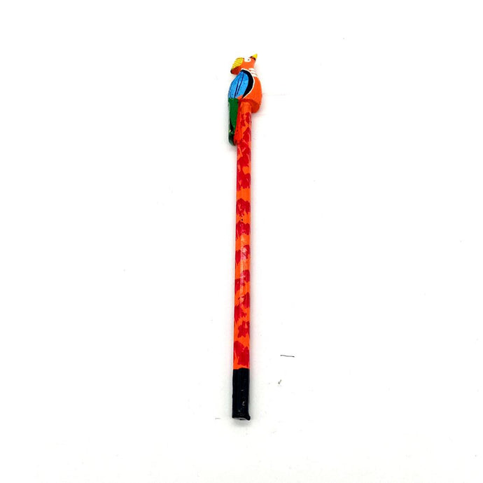 Orange Bird Motif Wooden Pencil