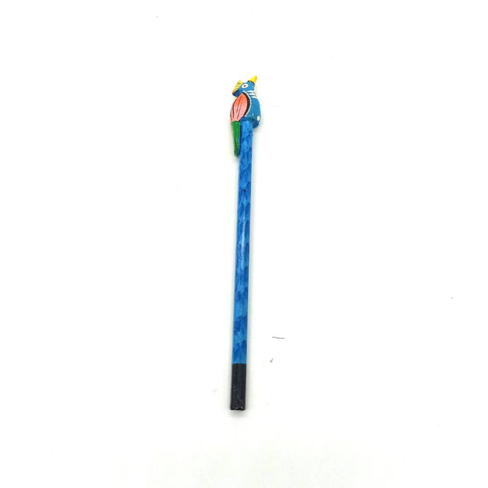 Blue Peacock Motif Wooden Pencil