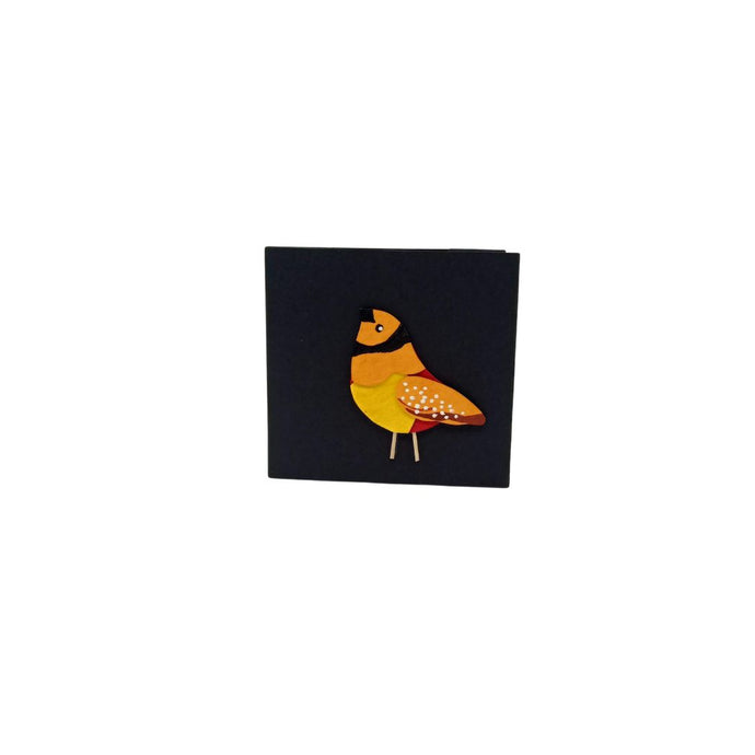 White Dotted Wings Bird With Black Beak Note Book