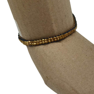 Black Border Dhokra Small Beads Anklet