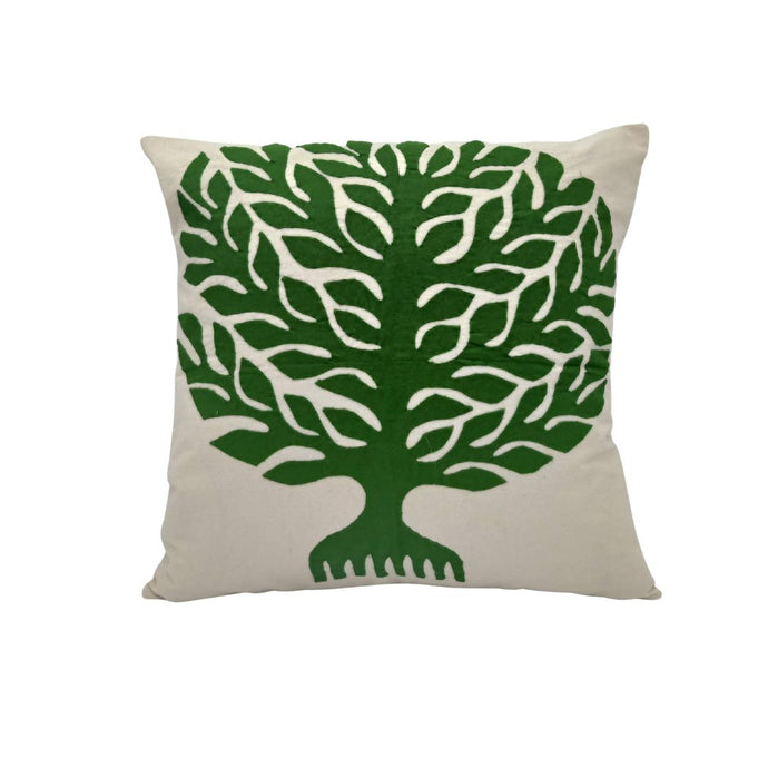 Green Tree Applique Cushion Cover