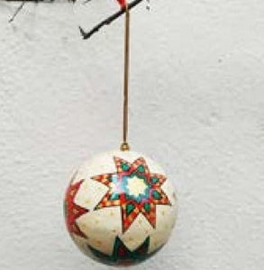 White And Red Papier Mache Ball (Rooh)