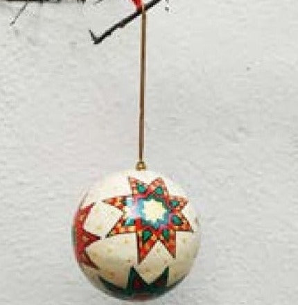 White And Red Papier Mache Ball (Rooh)